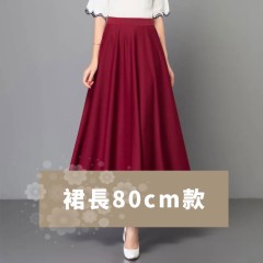 KMN9779  酒紅色 80cm 長 半身裙