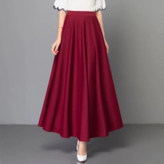 KMN9280 酒紅色 長度90cm 半身裙